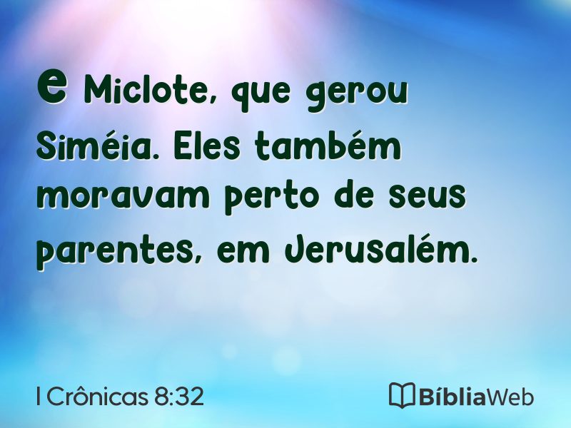 I Crônicas 8:32 em imagem para compartilhar