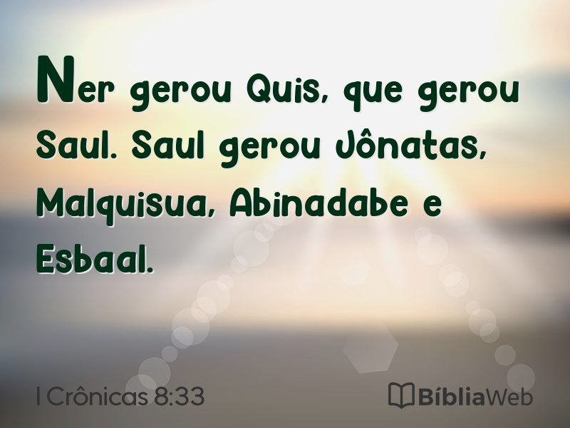 I Crônicas 8:33 em imagem para compartilhar