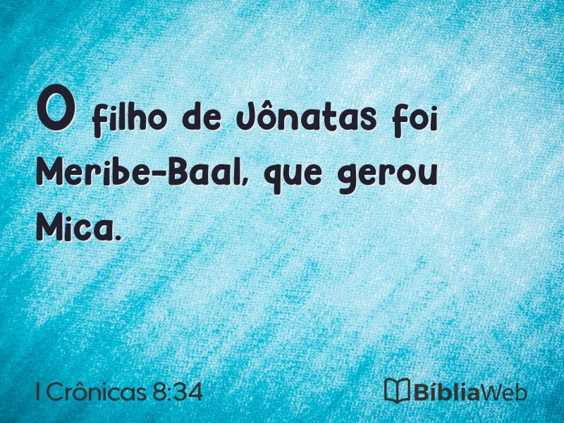 I Crônicas 8:34 em imagem para compartilhar