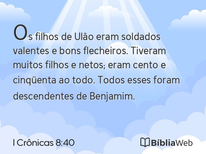 I Crônicas 8:40 em imagem para compartilhar