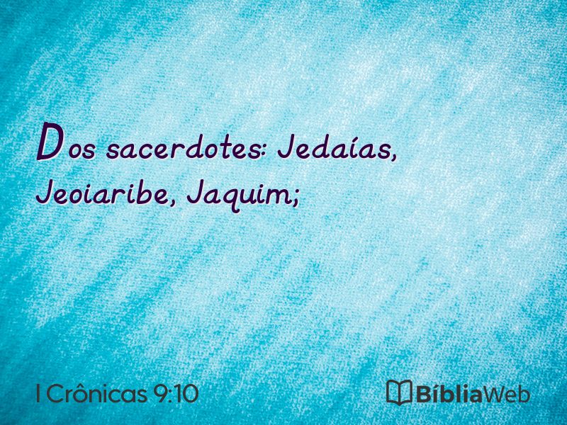 I Crônicas 9:10 em imagem para compartilhar