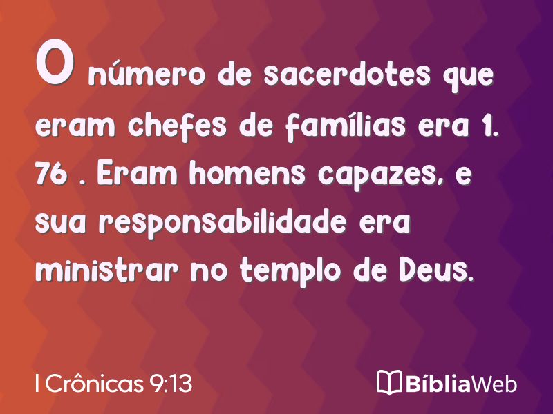 I Crônicas 9:13 em imagem para compartilhar