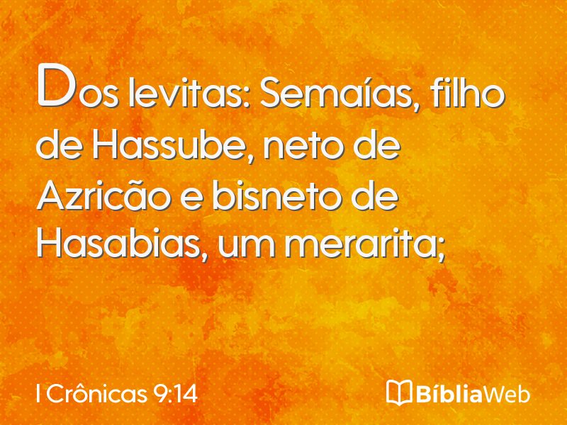 I Crônicas 9:14 em imagem para compartilhar