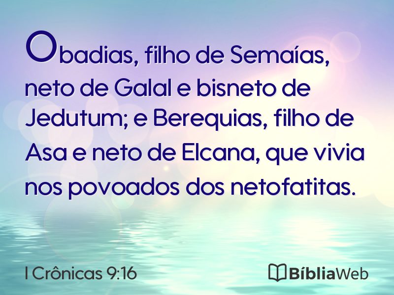 I Crônicas 9:16 em imagem para compartilhar