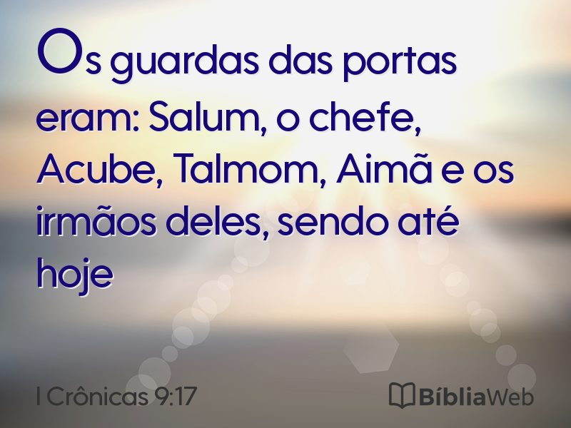I Crônicas 9:17 em imagem para compartilhar