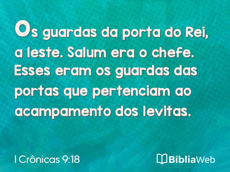 I Crônicas 9:18 em imagem para compartilhar