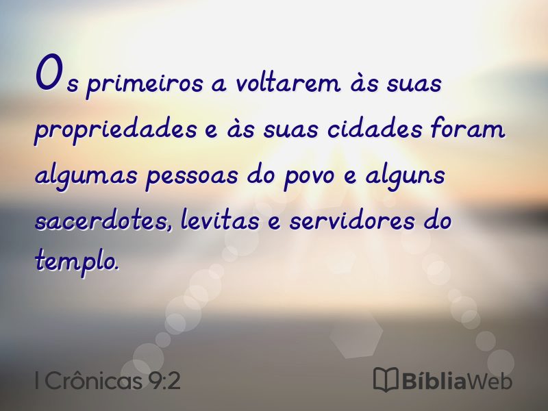 I Crônicas 9:2 em imagem para compartilhar
