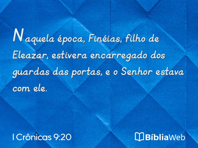 I Crônicas 9:20 em imagem para compartilhar