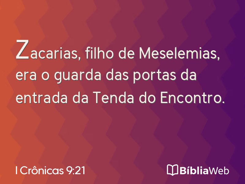 I Crônicas 9:21 em imagem para compartilhar