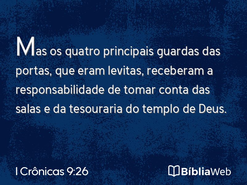 I Crônicas 9:26 em imagem para compartilhar