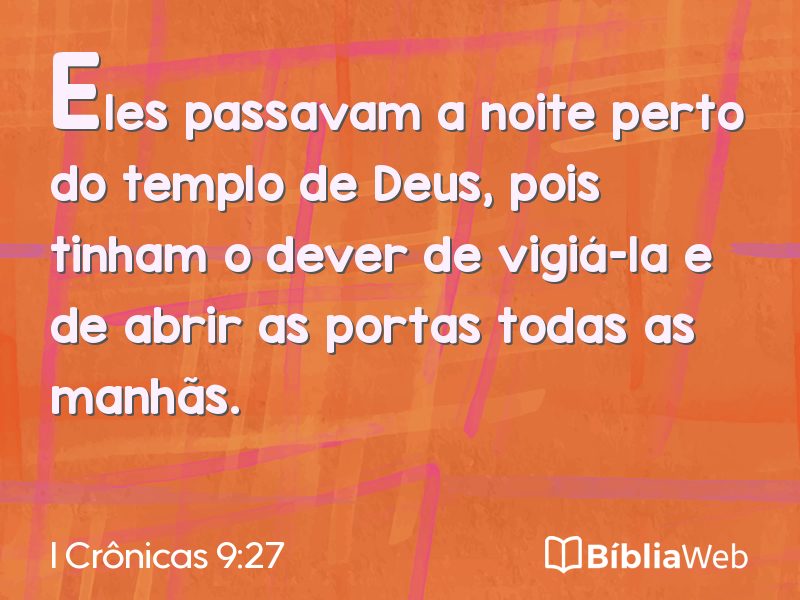 I Crônicas 9:27 em imagem para compartilhar