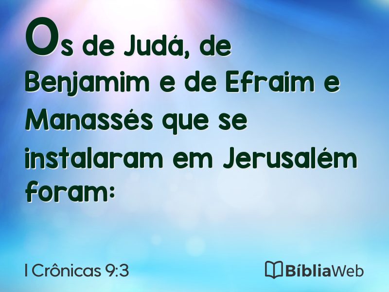 I Crônicas 9:3 em imagem para compartilhar