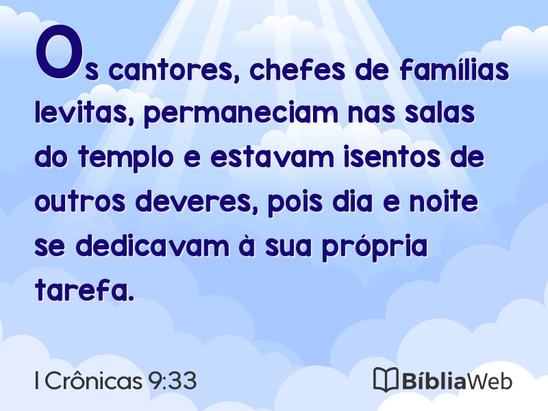 I Crônicas 9:33 em imagem para compartilhar