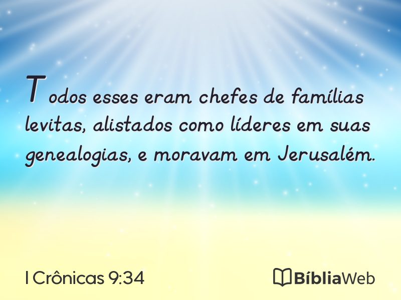 I Crônicas 9:34 em imagem para compartilhar