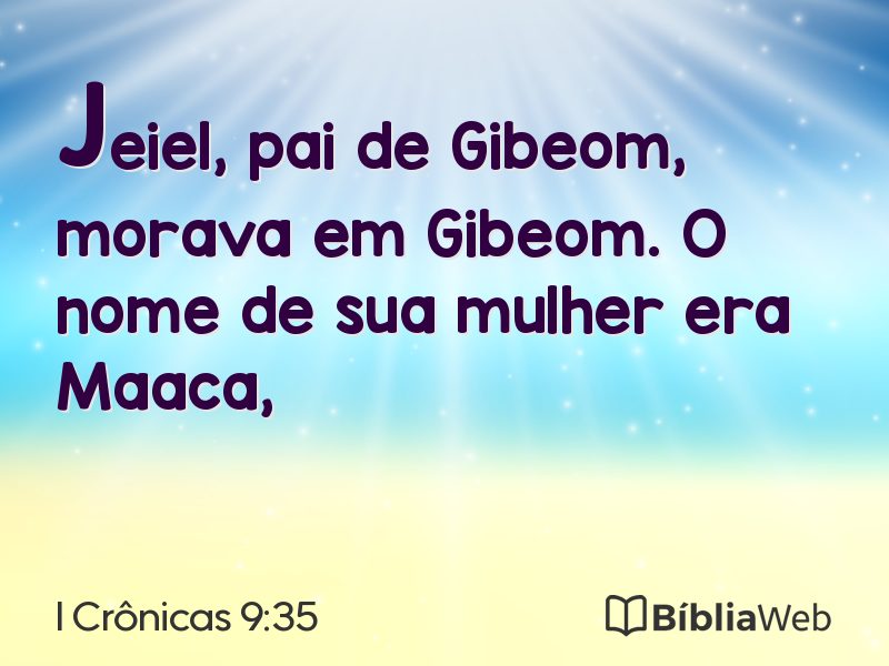 I Crônicas 9:35 em imagem para compartilhar