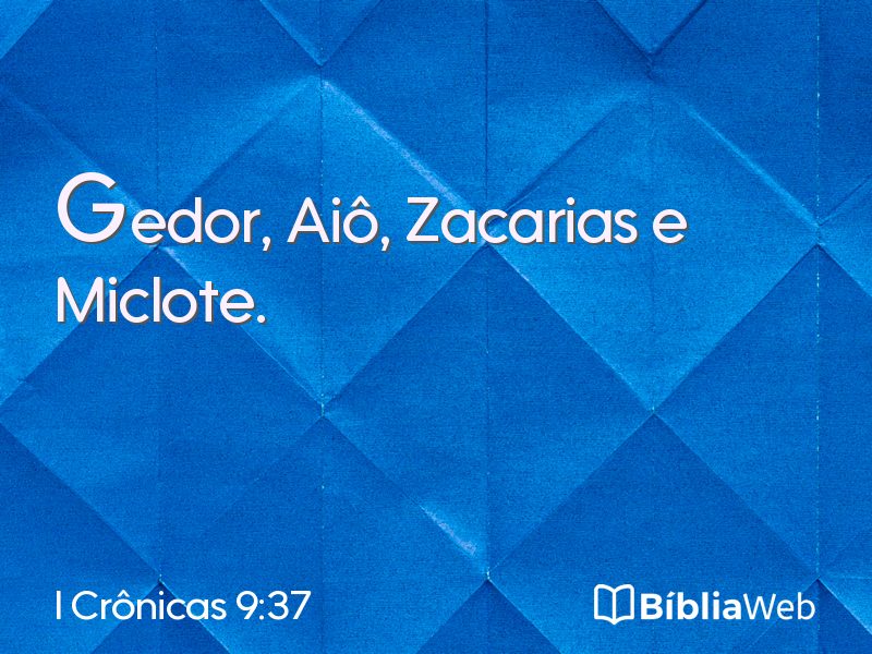 I Crônicas 9:37 em imagem para compartilhar