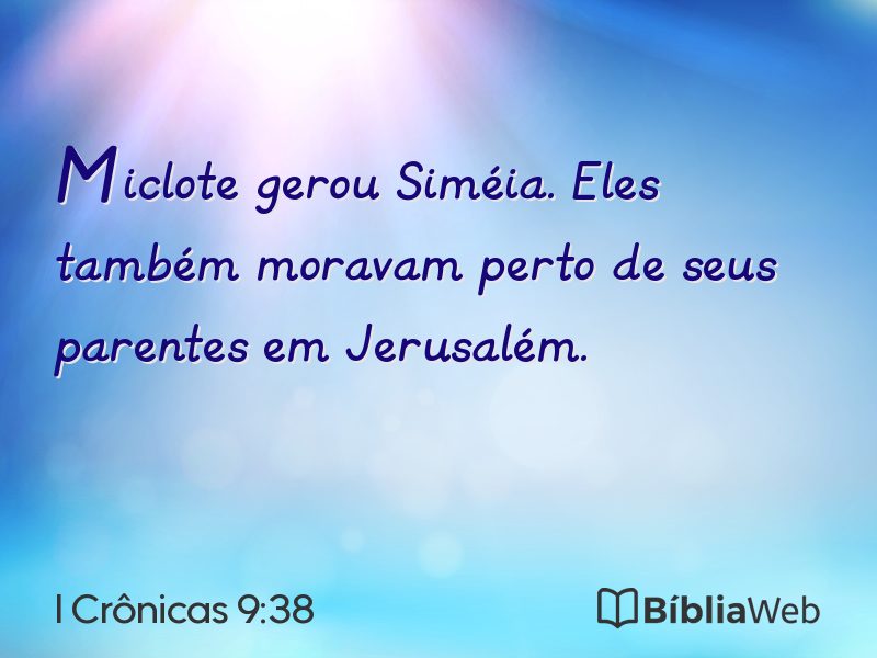 I Crônicas 9:38 em imagem para compartilhar
