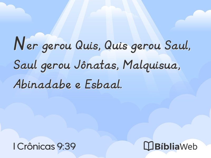 I Crônicas 9:39 em imagem para compartilhar