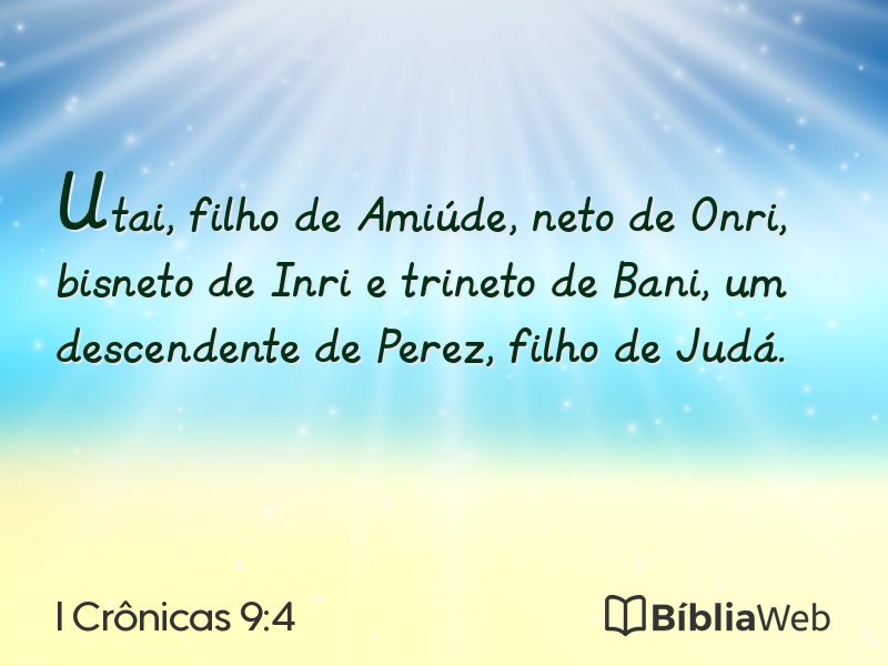I Crônicas 9:4 em imagem para compartilhar
