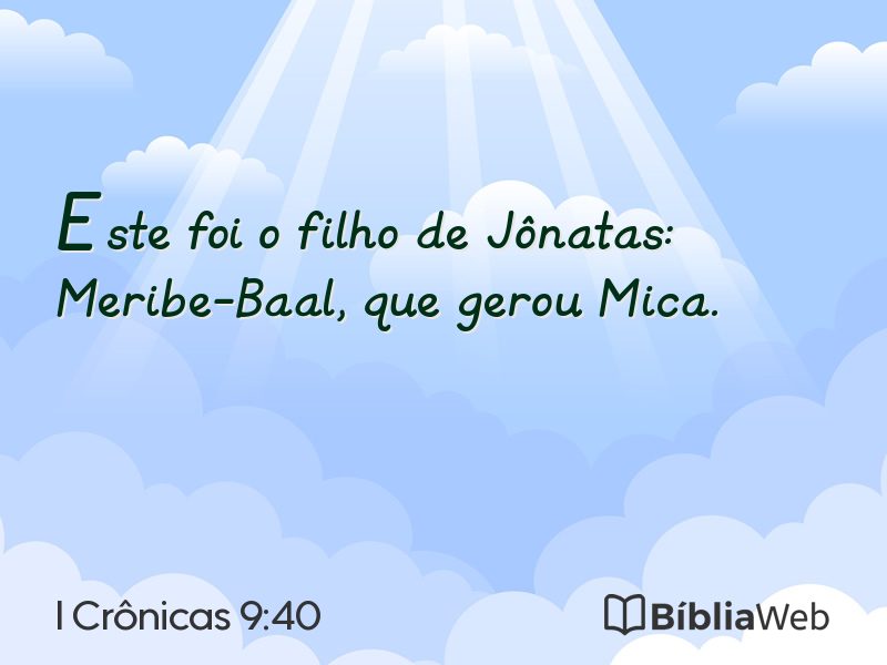 I Crônicas 9:40 em imagem para compartilhar