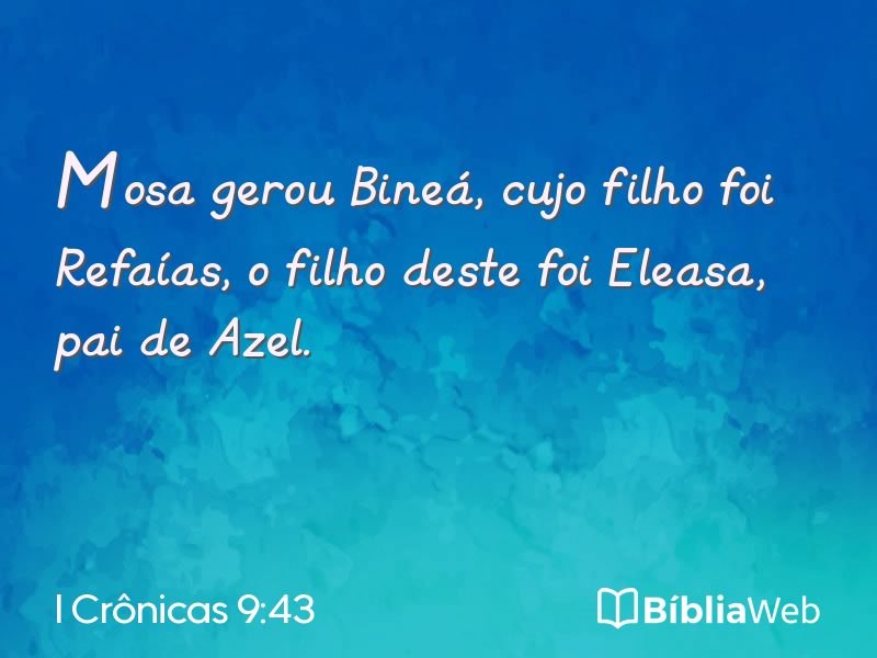 I Crônicas 9:43 em imagem para compartilhar