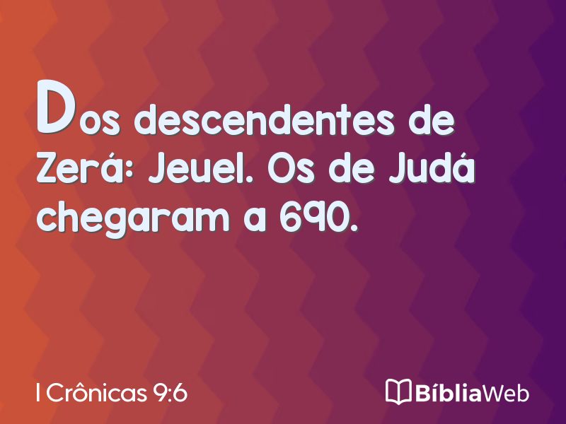I Crônicas 9:6 em imagem para compartilhar