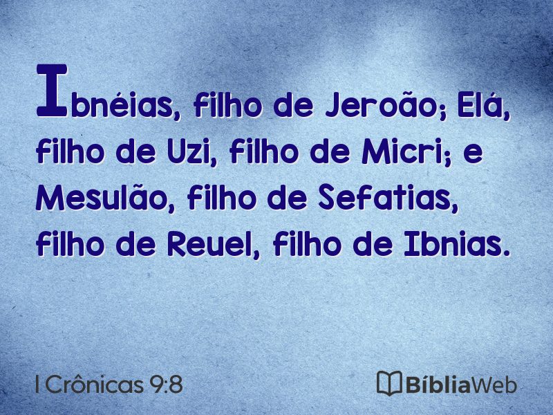 I Crônicas 9:8 em imagem para compartilhar