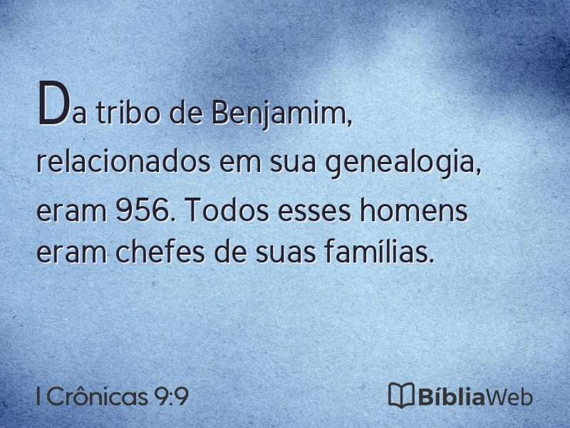 I Crônicas 9:9 em imagem para compartilhar