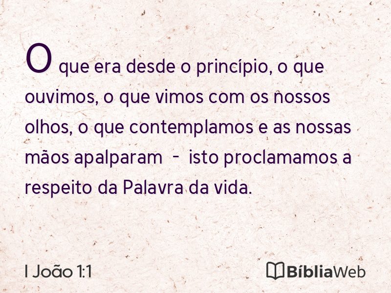 I João 1:1 em imagem para compartilhar