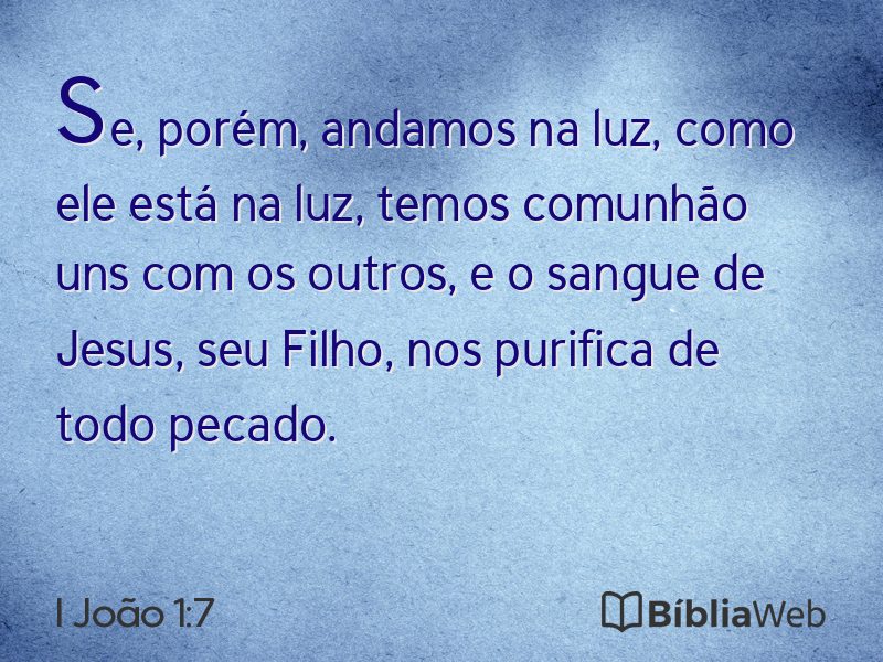 I João 1:7 em imagem para compartilhar