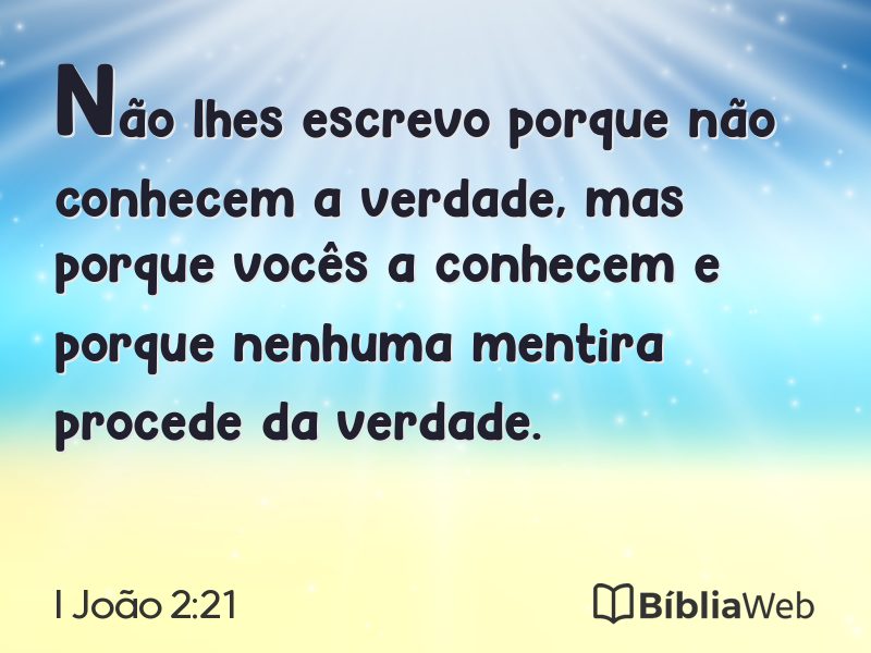 I João 2:21 em imagem para compartilhar