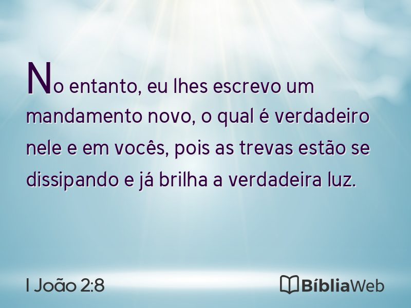 I João 2:8 em imagem para compartilhar
