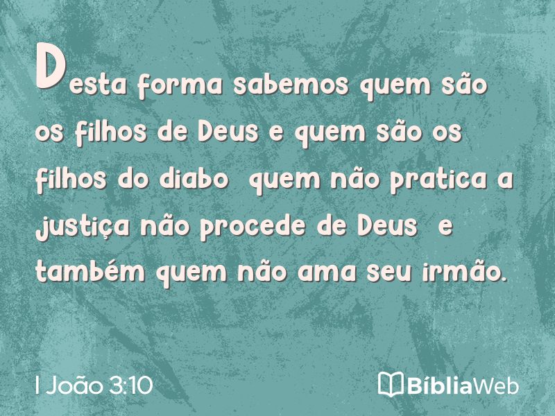 I João 3:10 em imagem para compartilhar