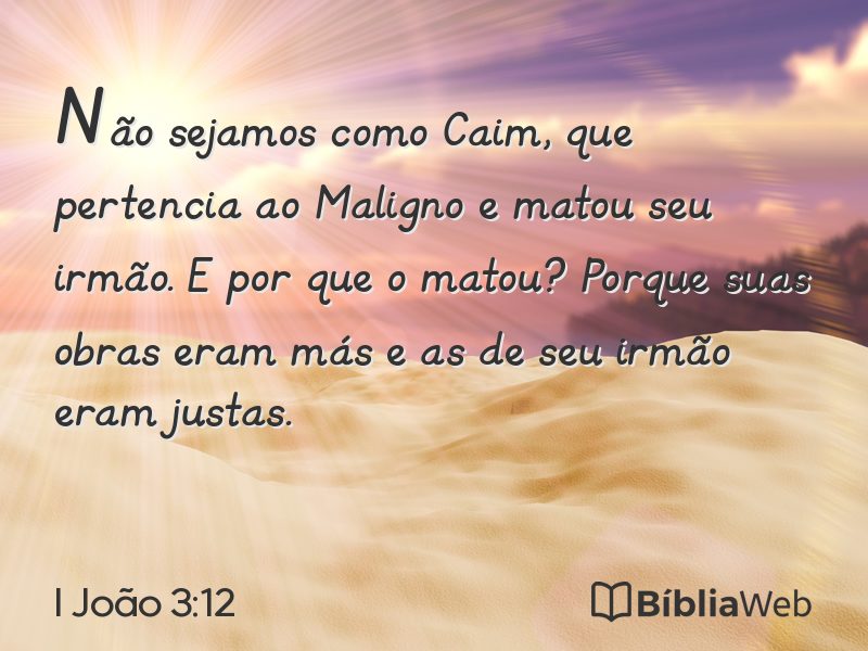 I João 3:12 em imagem para compartilhar