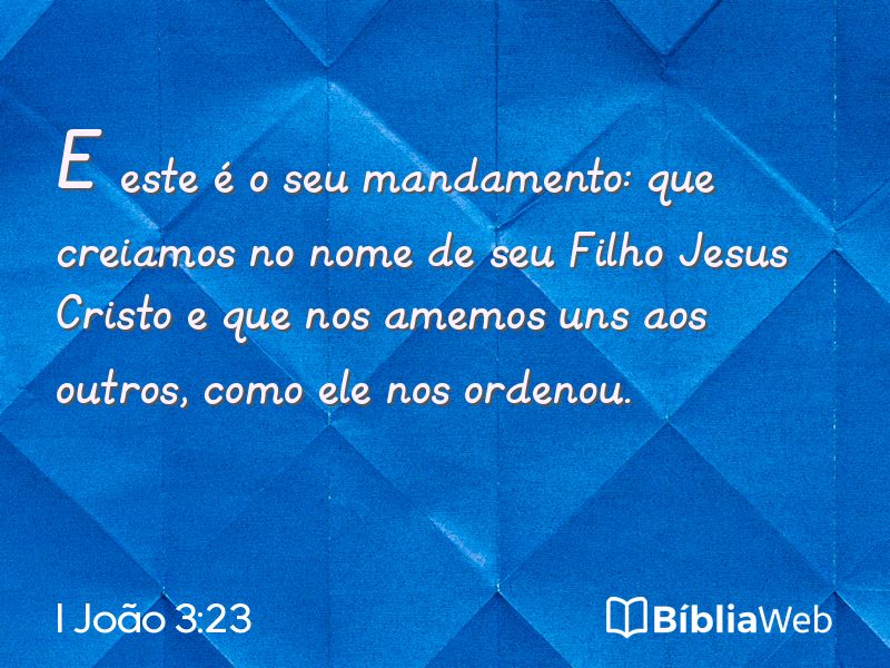 I João 3:23 em imagem para compartilhar