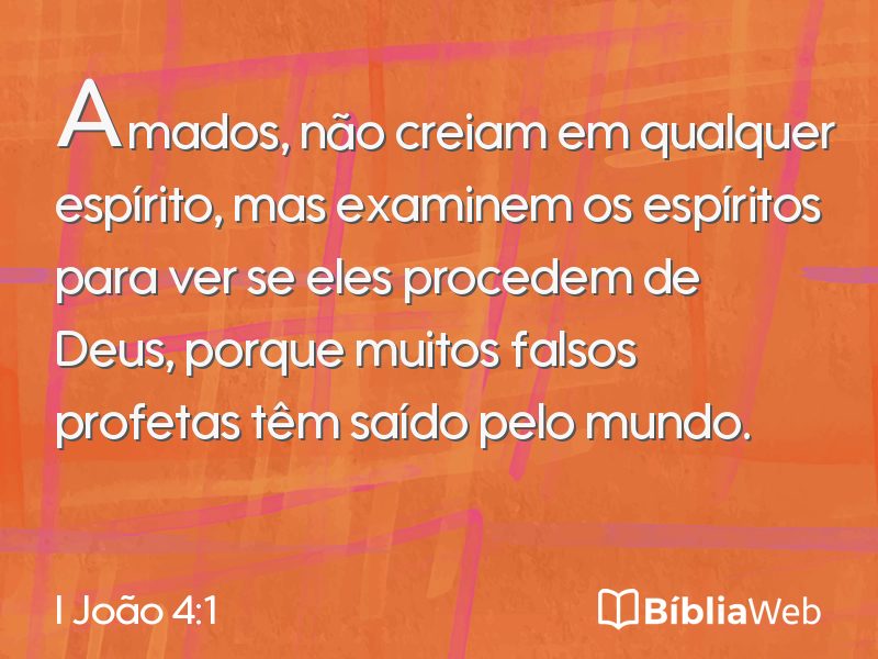 I João 4:1 em imagem para compartilhar