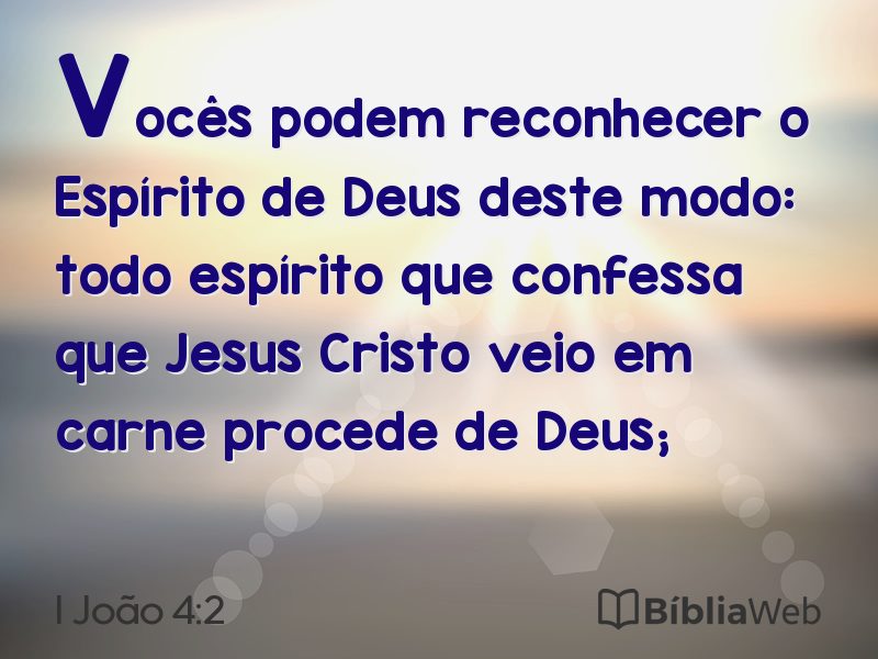 I João 4:2 em imagem para compartilhar