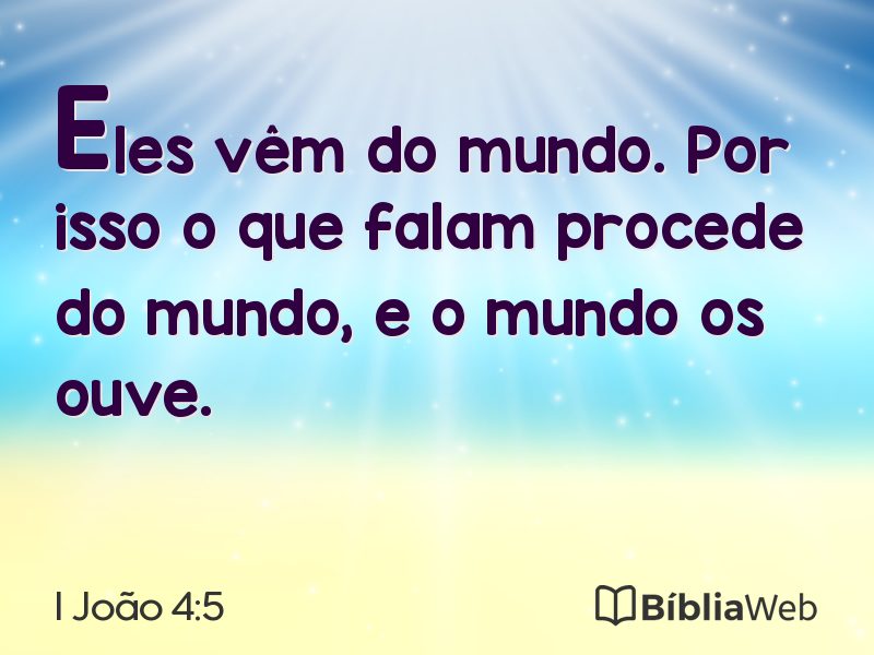I João 4:5 em imagem para compartilhar