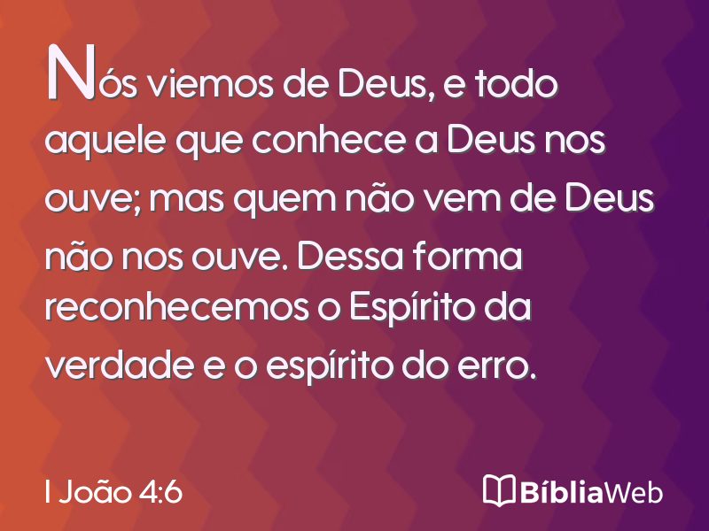 I João 4:6 em imagem para compartilhar