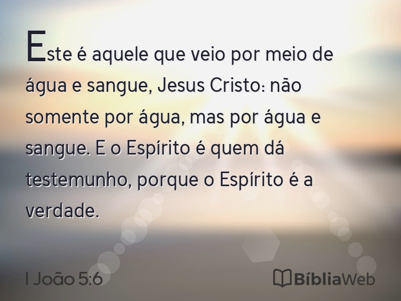 I João 5:6 em imagem para compartilhar