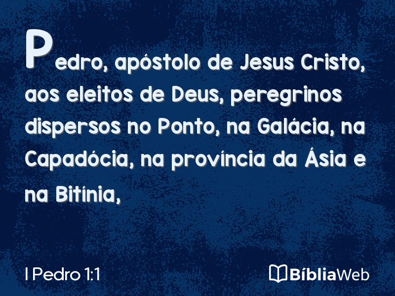 I Pedro 1:1 em imagem para compartilhar