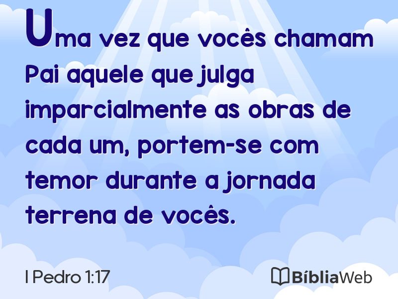 I Pedro 1:17 em imagem para compartilhar