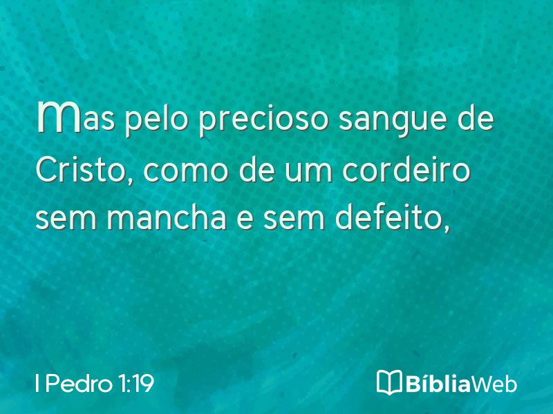 I Pedro 1:19 em imagem para compartilhar