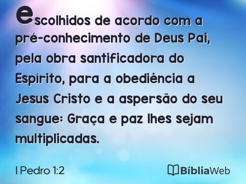 I Pedro 1:2 em imagem para compartilhar