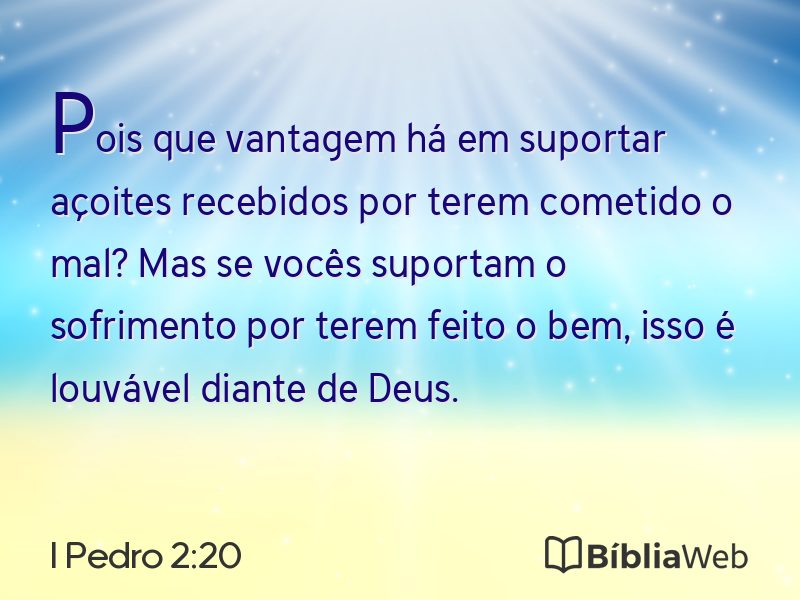 I Pedro 2:20 em imagem para compartilhar