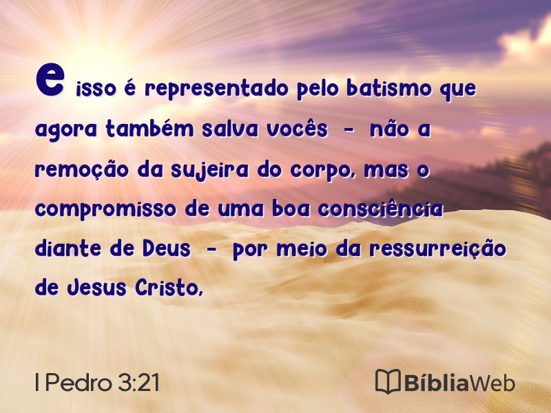 I Pedro 3:21 em imagem para compartilhar