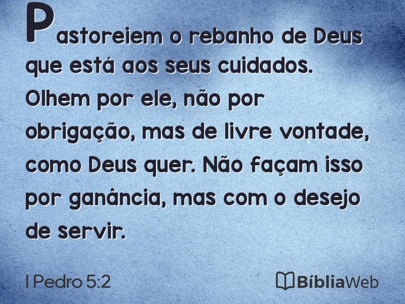 I Pedro 5:2 em imagem para compartilhar