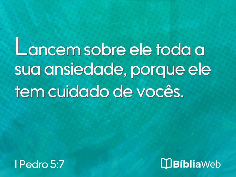 I Pedro 5:7 em imagem para compartilhar