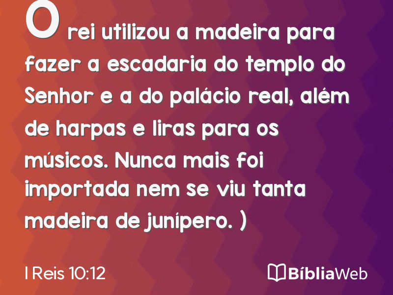 I Reis 10:12 em imagem para compartilhar