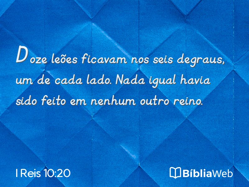 I Reis 10:20 em imagem para compartilhar